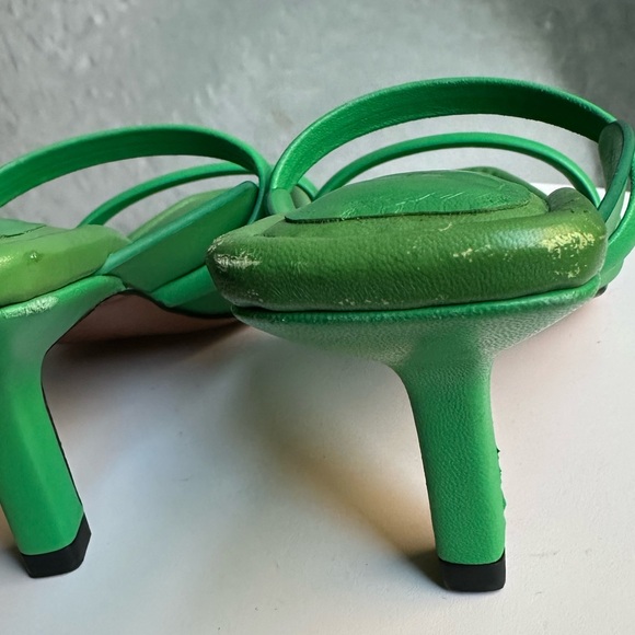 🌸FRAME🌸 Le Carlotta Green Leather Sandal Size: 37 - Picture 14 of 16